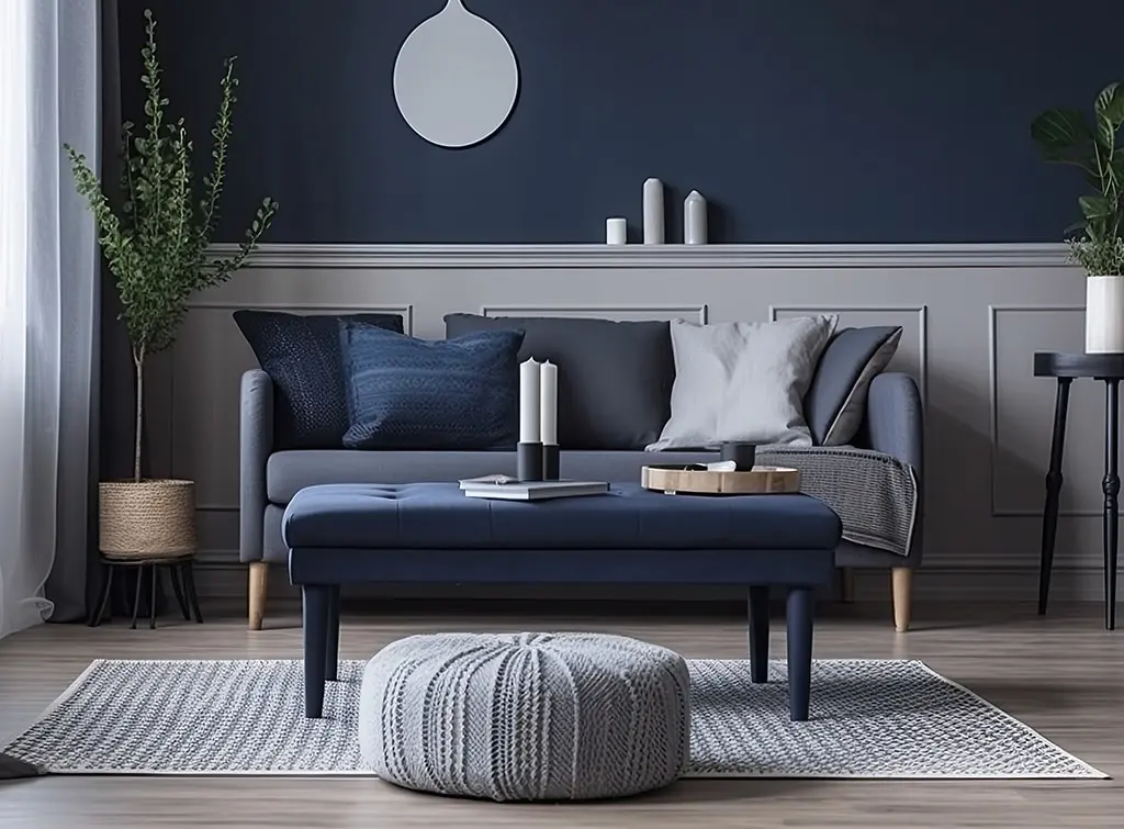 Navy and grey living room ideas