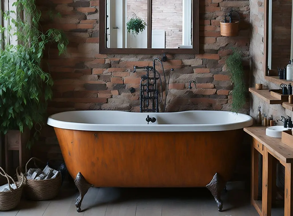 Industrial feel Victorian bathroom