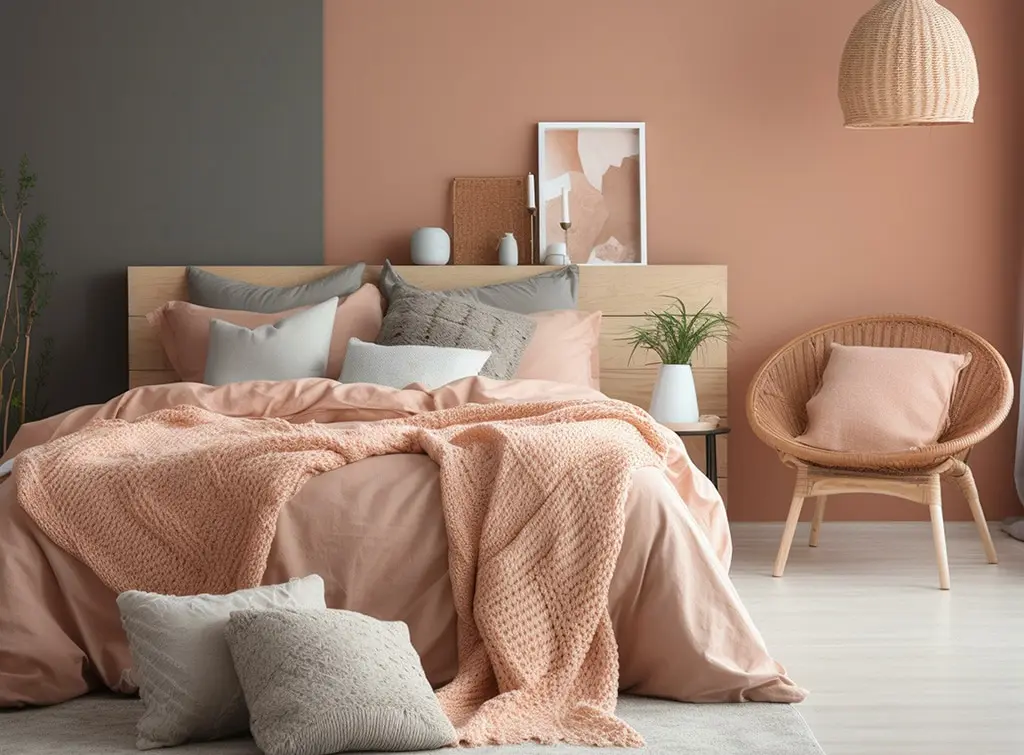 Peach colourblocking