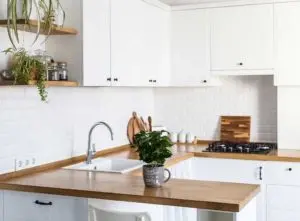 Small kitchen with peninsula