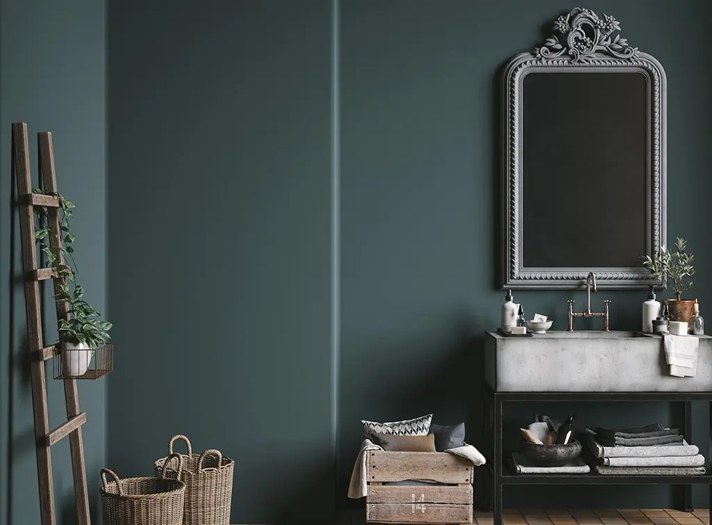 Dark bathroom concept image