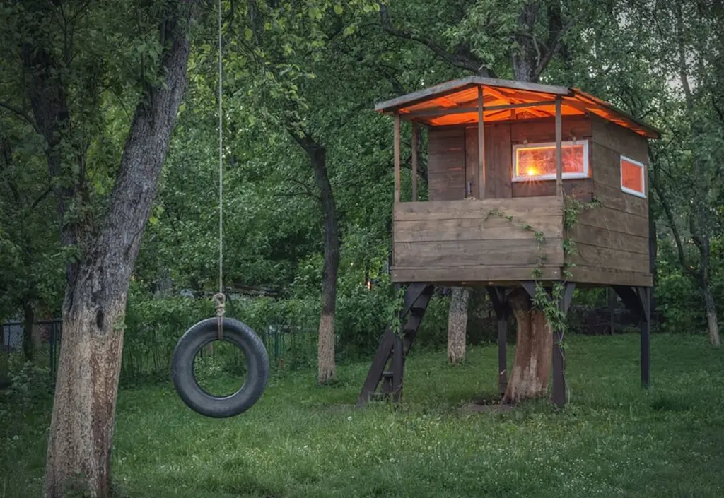 Tree house build in garden