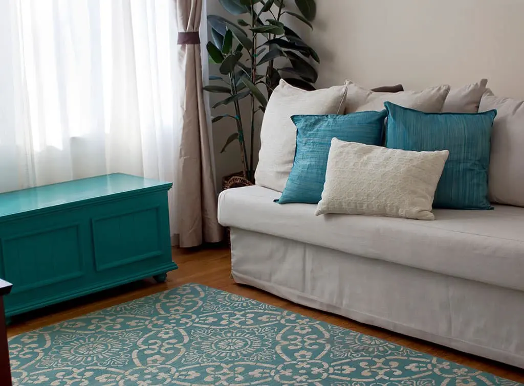 Teal and grey accessories