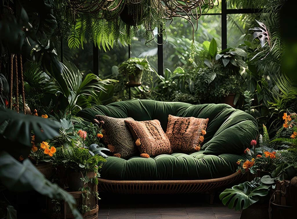 velvet green sofa