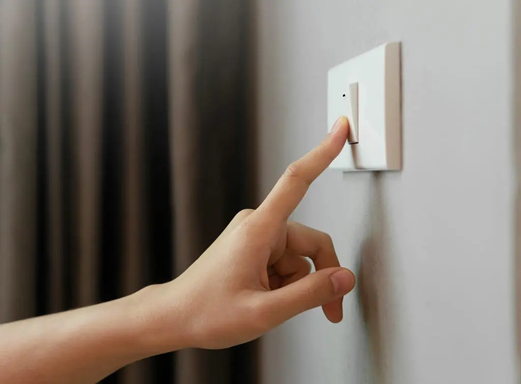 turning on light switch