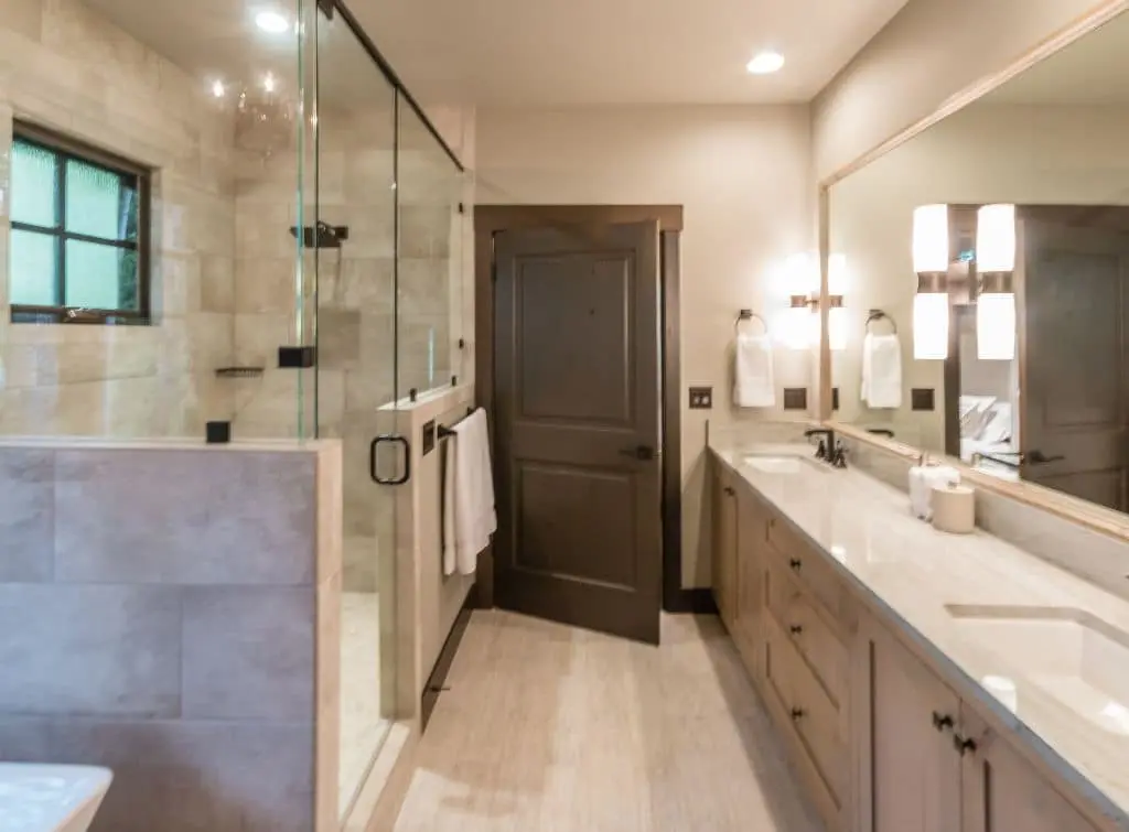 Renovated bathroom in double storey extension