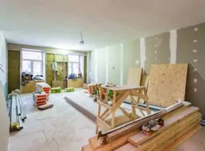 Garage in the middle of conversion work