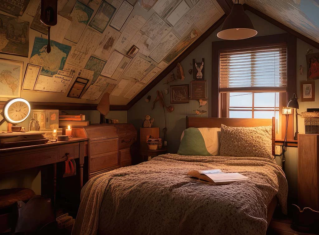 cover your ceiling with atlas pages