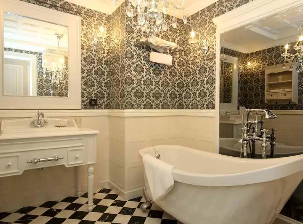 bathroom wallpaper idea
