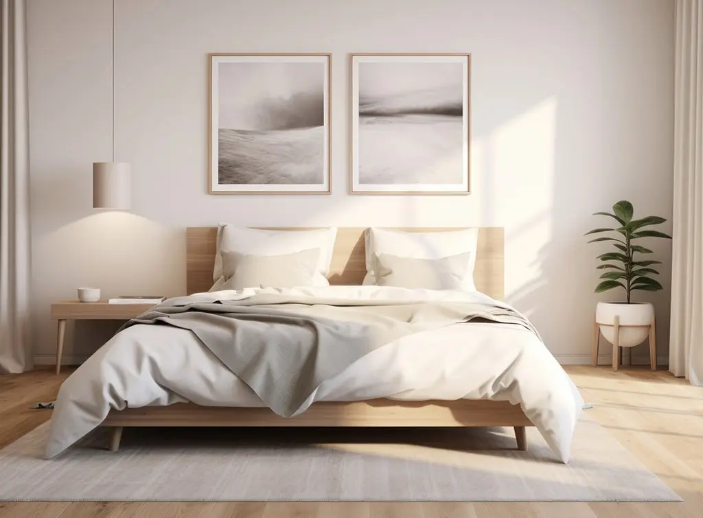 minimal cream bedroom