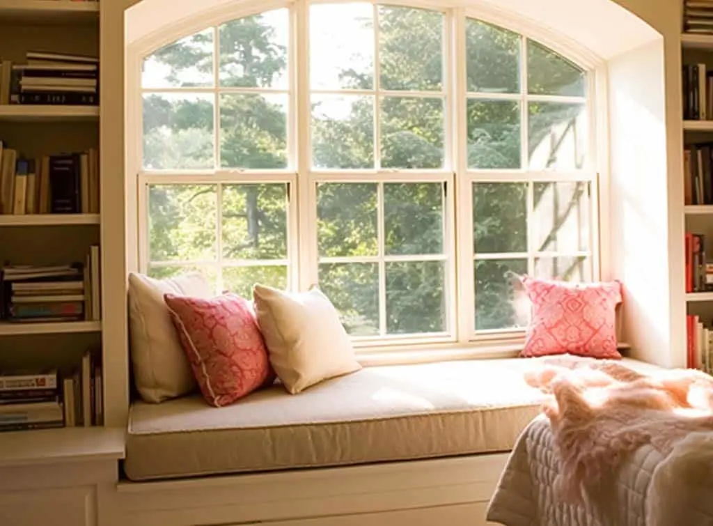 Feature window in vintage bedroom
