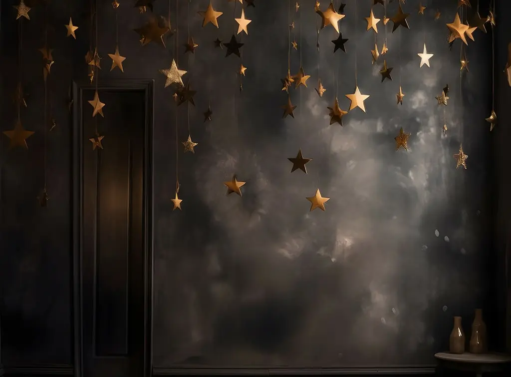 party ceiling decoration ideas - gold stars