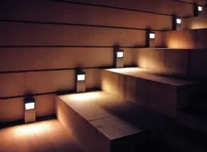 Stair lights in a uniform pattern
