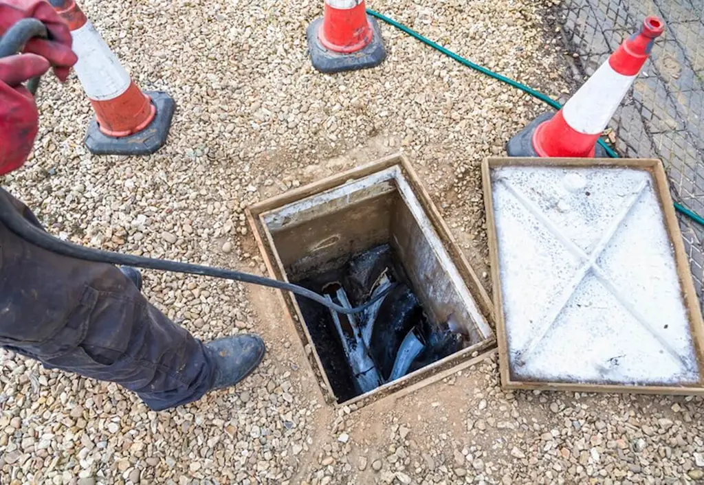 Unblocking process for outside drain