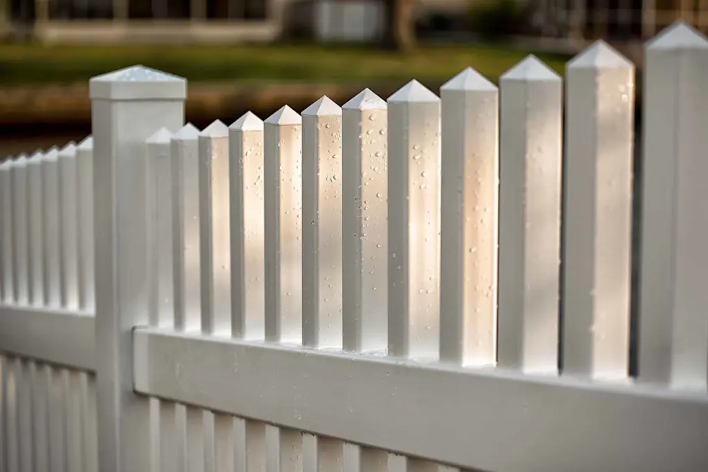 Vinyl picket style fencing