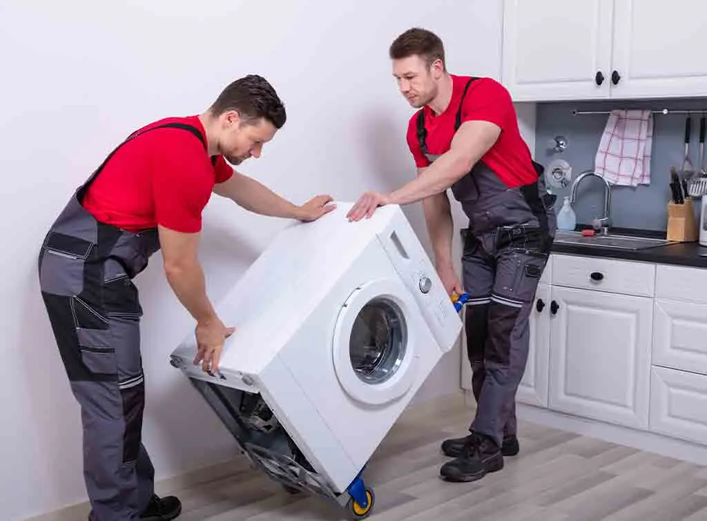 New washing machine being installed