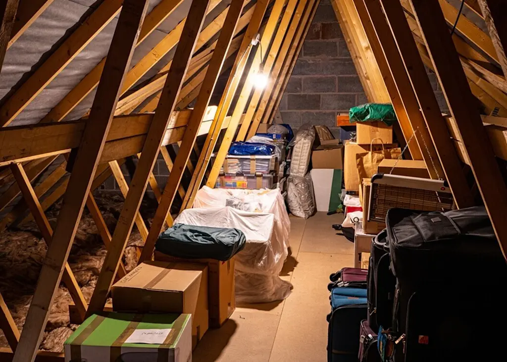 Storage in loft on boards