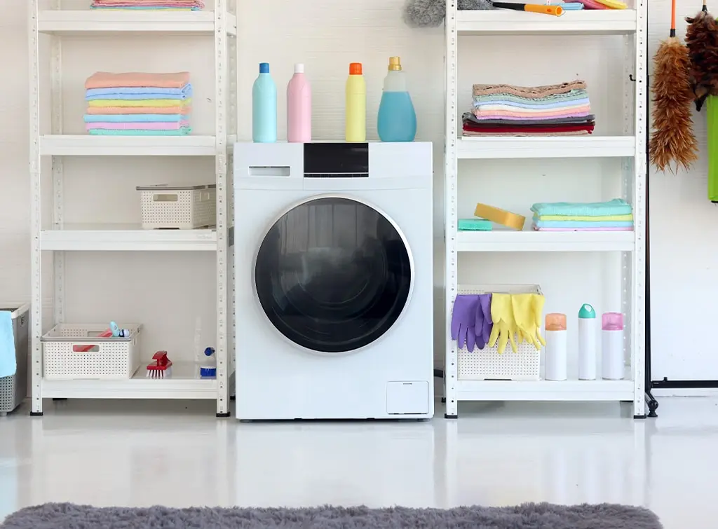 vertical storage in utility room