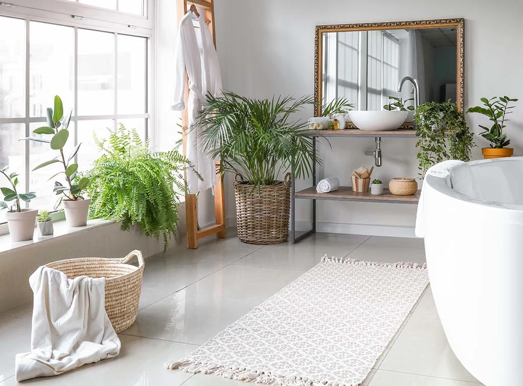 go for a washable rug in a bathroom