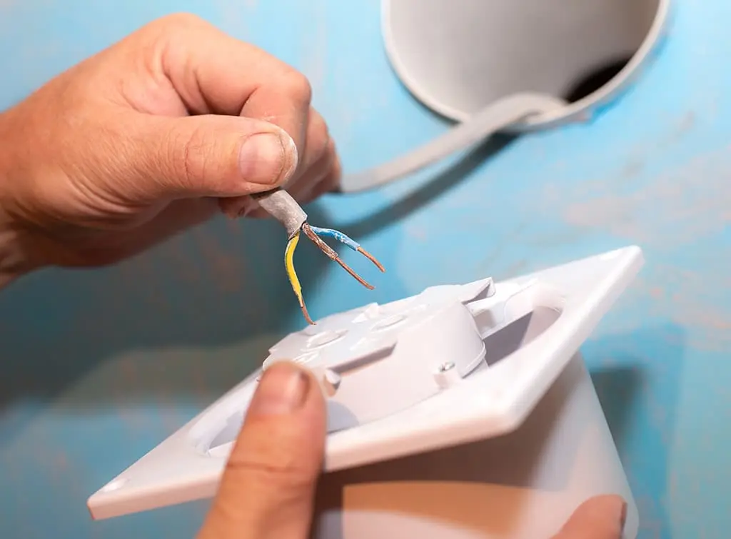 Extractor fan being wired