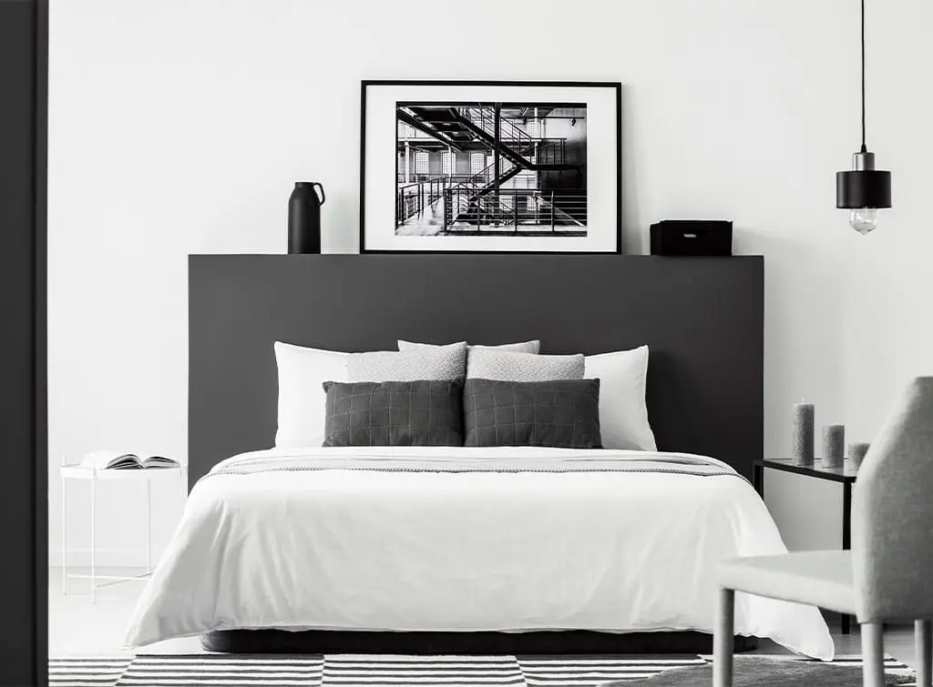 mens bedroom ideas monochrome