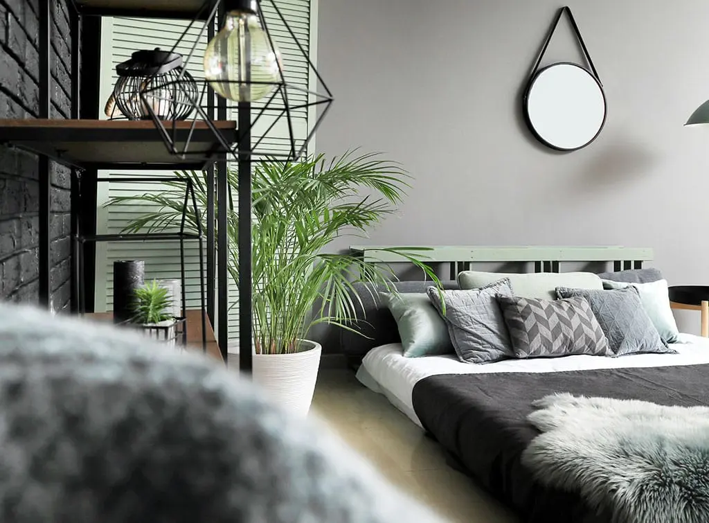 industrial grey bedroom