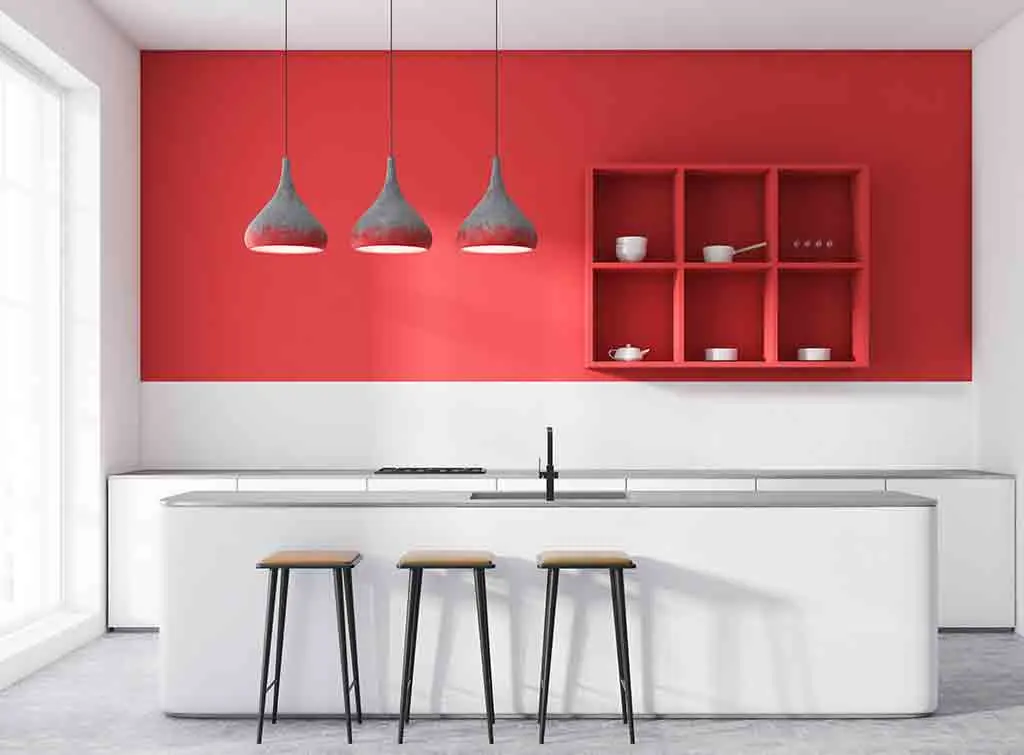 Red kitchen wall idea