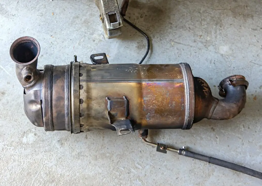 Diesel particulate filter removed