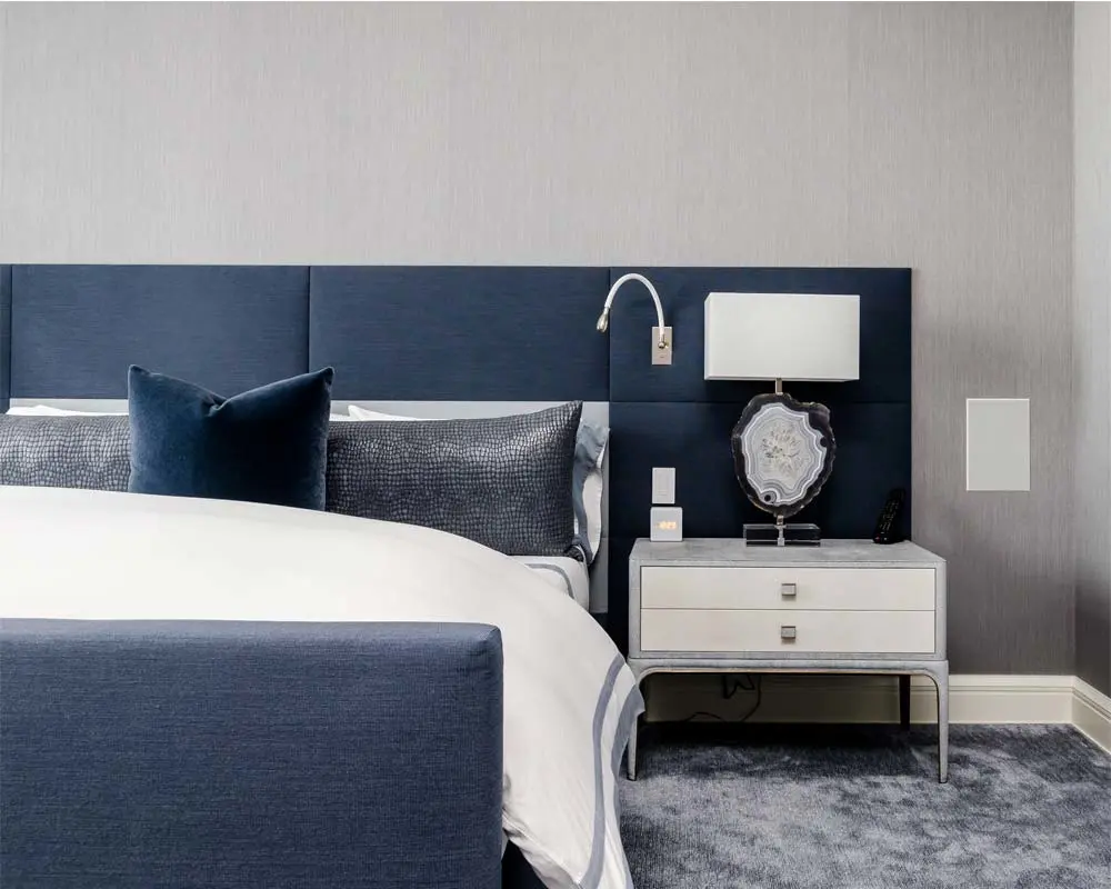 pale grey walls and grey carpet