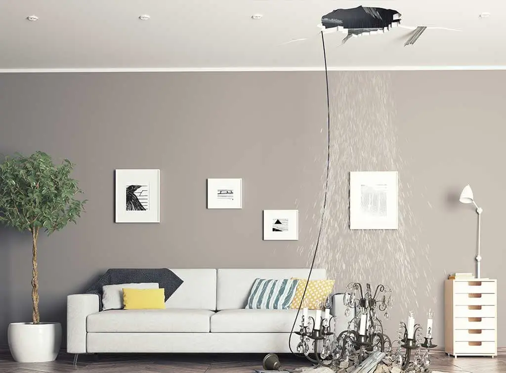 Water leak through ceiling