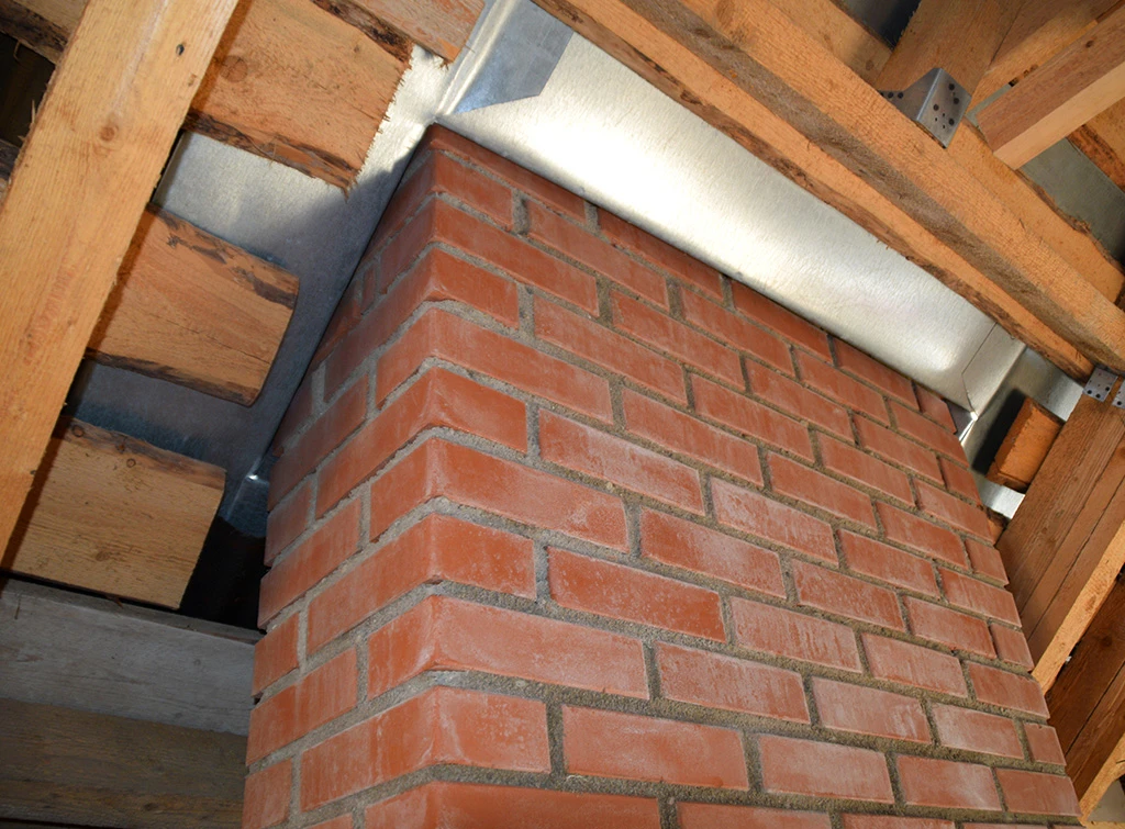 Chimney repair inside roof