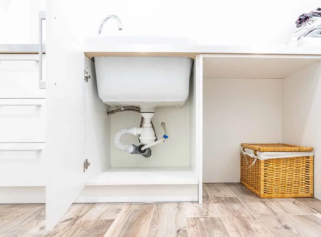 hide pipes under bathroom sink