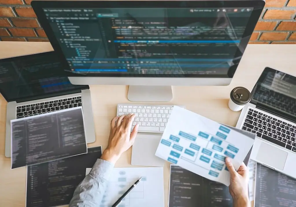Website developer working