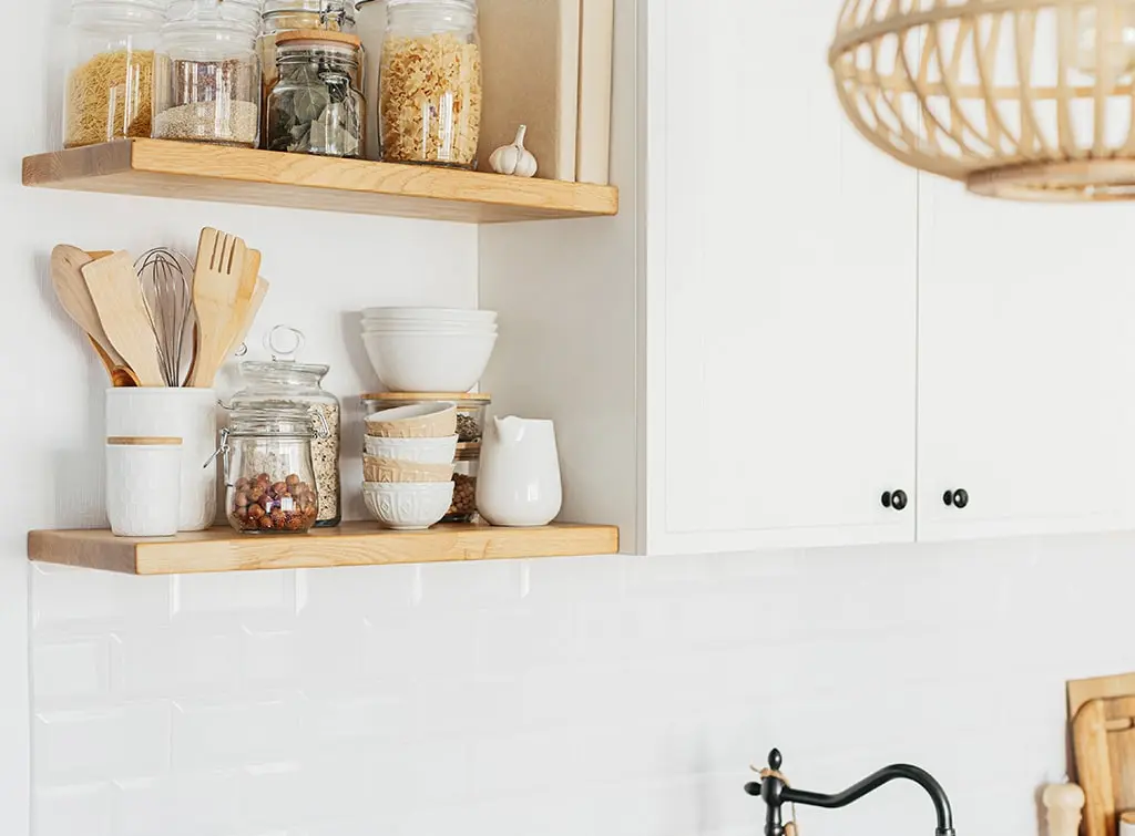 floating kitchen shelves