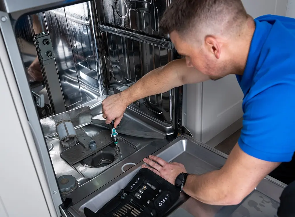 Removing a dishwasher filter pump