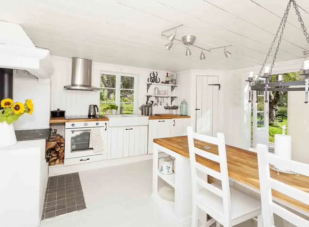 mix up lighting styles - country kitchen