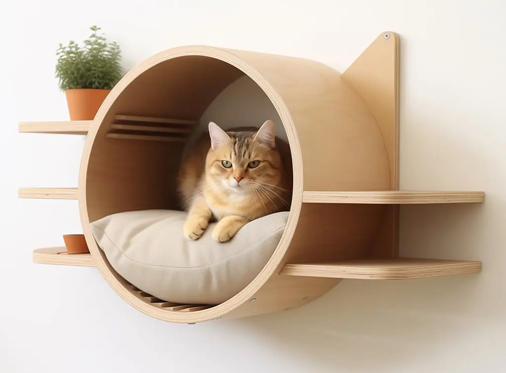 Raised cat bed AI concept image
