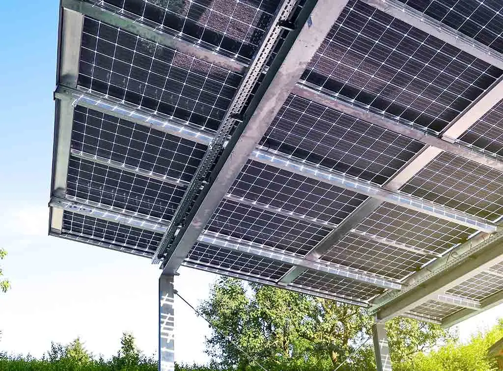 Solar panelled car port