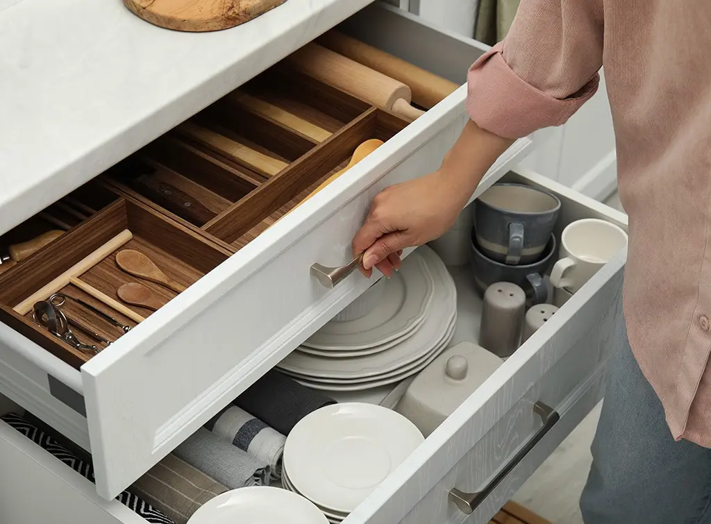 organized cutlery drawer