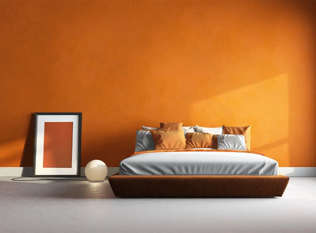 Block colour painted feature wall idea