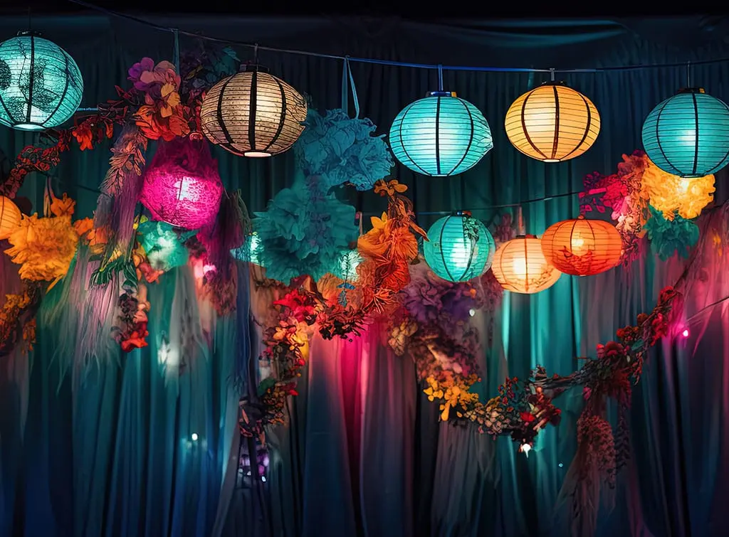 party ceiling ideas - colourful