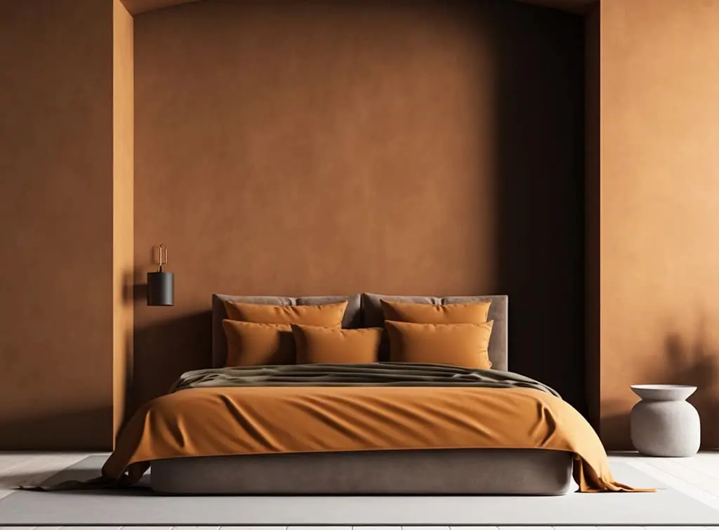 Layers of brown bedroom concept