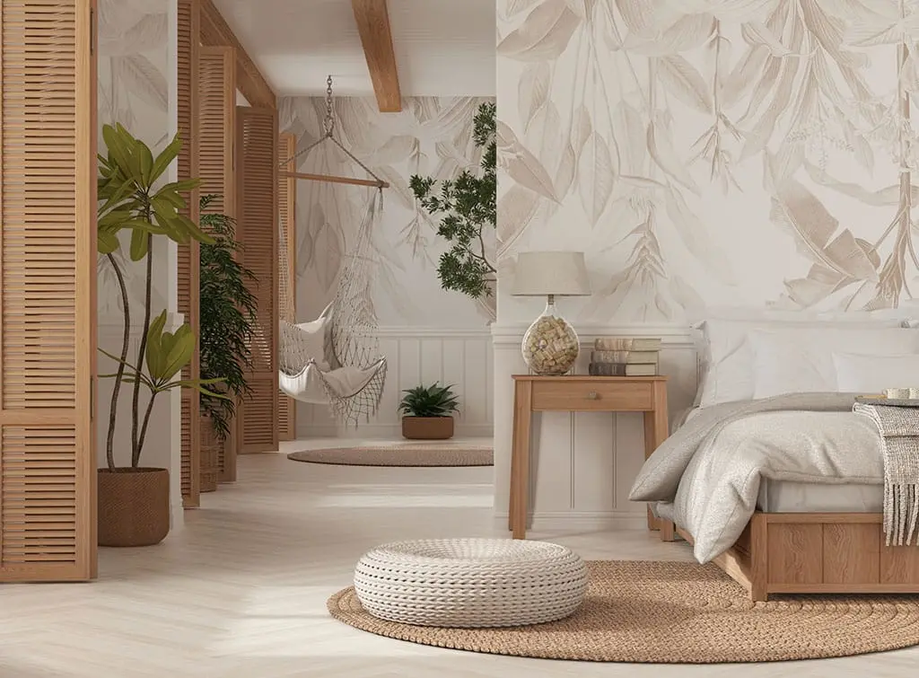 make use of an unused corner with a hanging chair