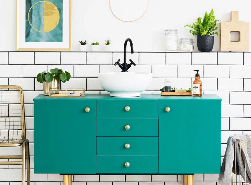 embrace colourful bathroom furniture