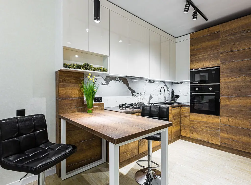small modern wood kitchen