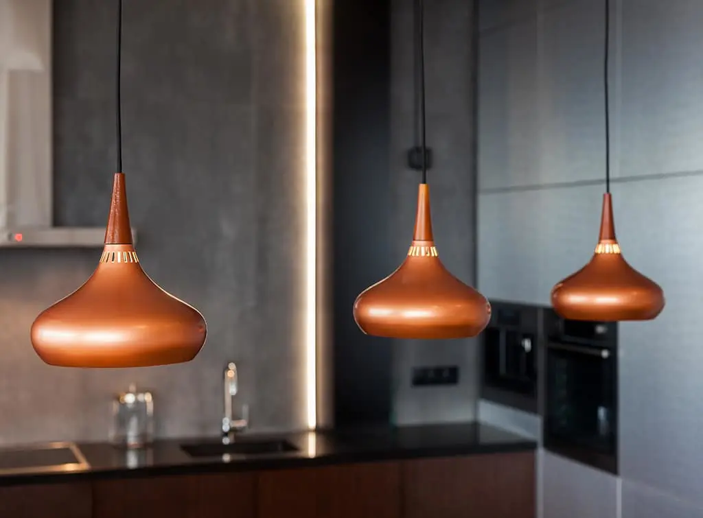 copper kitchen lighting