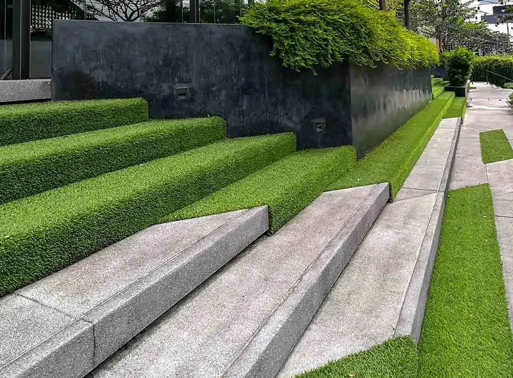 Turf and stone steps ideas