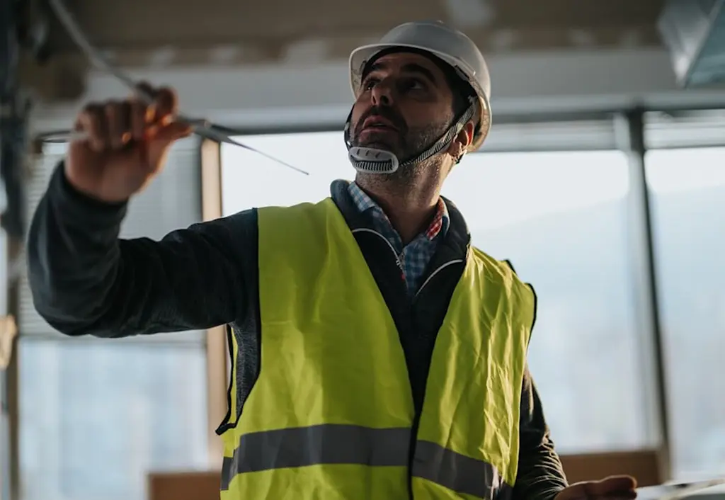 Surveyor carrying out checks