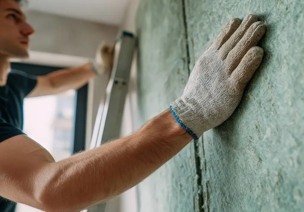 Installing mineral wool wall insulation