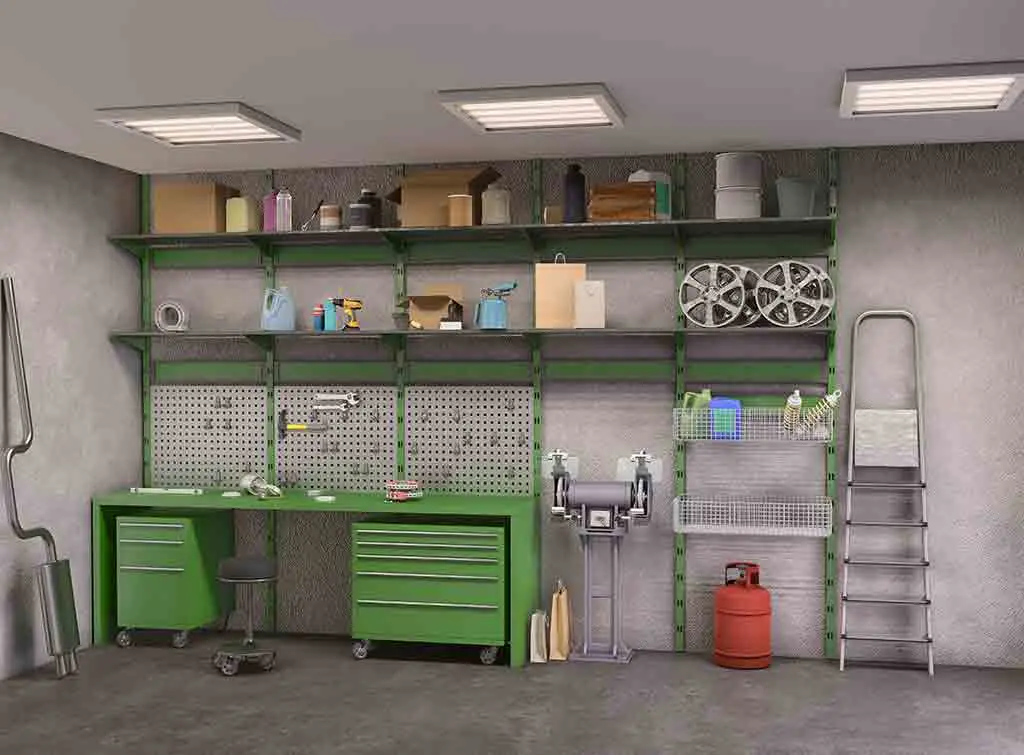 adjustable shelving in garage ideas
